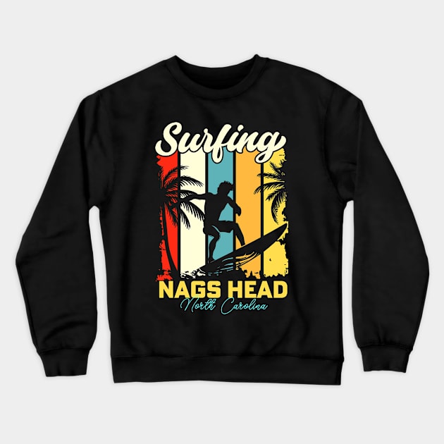 Surfing | Nags Head, North Carolina Crewneck Sweatshirt by T-shirt US